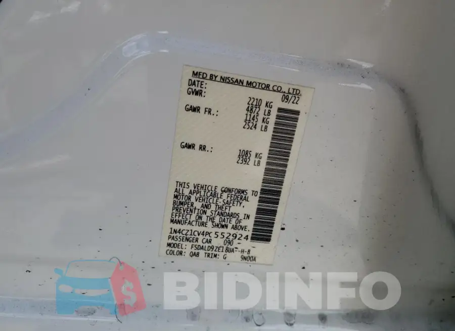 1N4CZ1CV4PC552924 Photo# 12