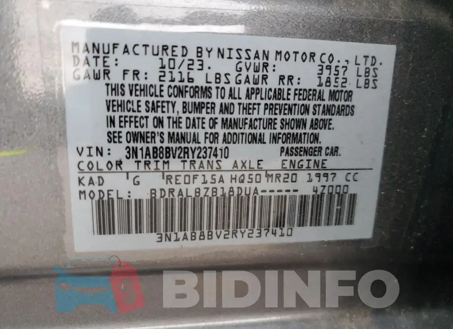 3N1AB8BV2RY237410 Photo# 12