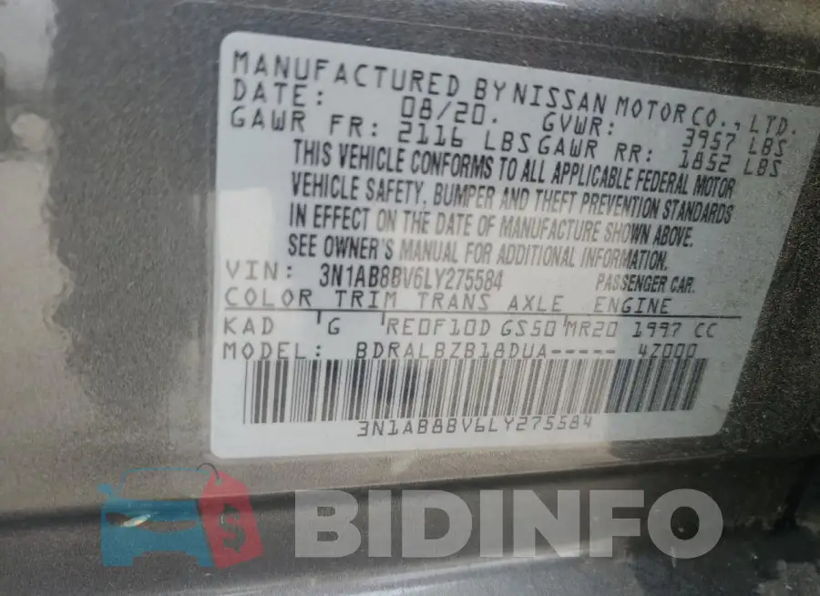 3N1AB8BV6LY275584 Photo# 12