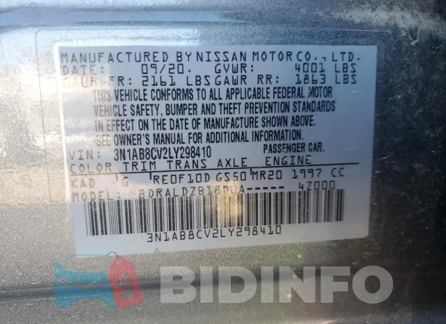 3N1AB8CV2LY298410 Photo# 12