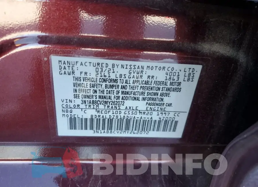 3N1AB8CV2MY262072 Photo# 12