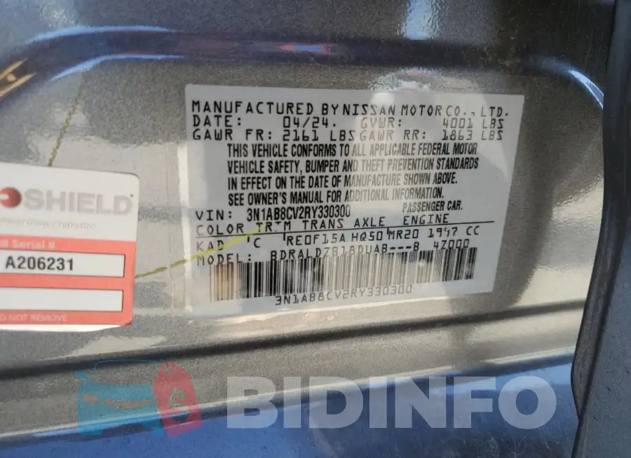 3N1AB8CV2RY330300 Photo# 12