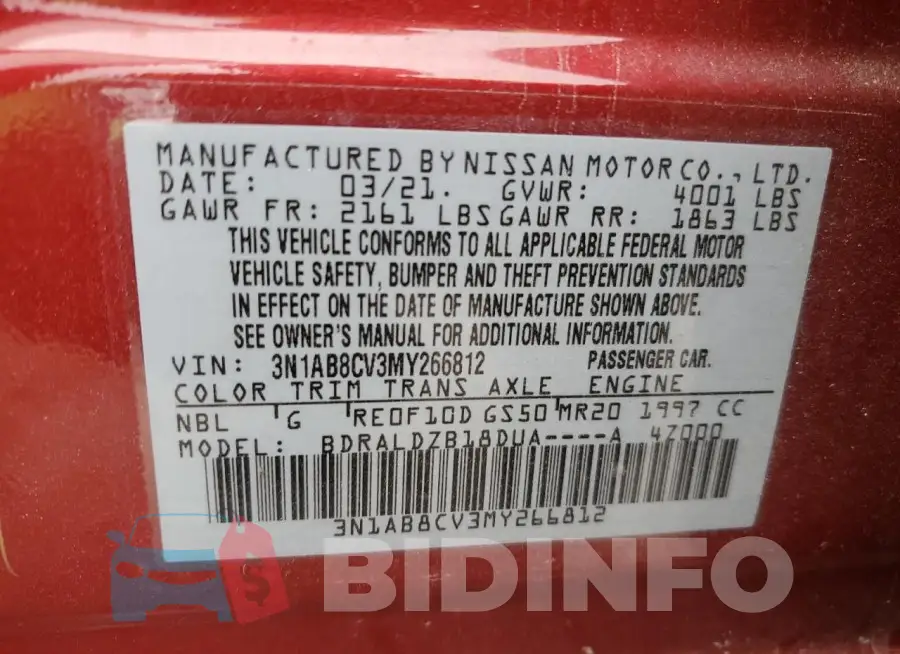 3N1AB8CV3MY266812 Photo# 13