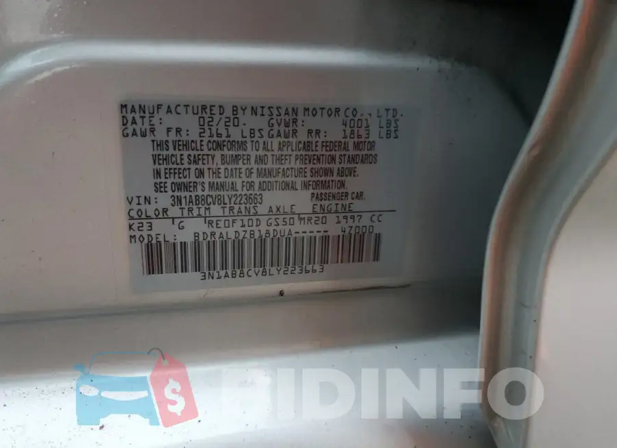 3N1AB8CV8LY223663 Photo# 12