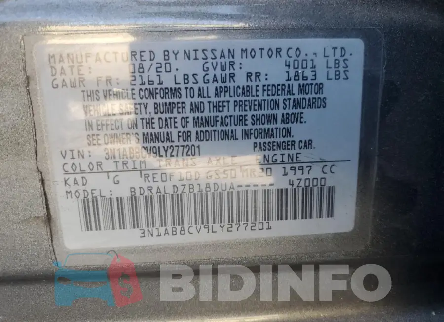 3N1AB8CV9LY277201 Photo# 13