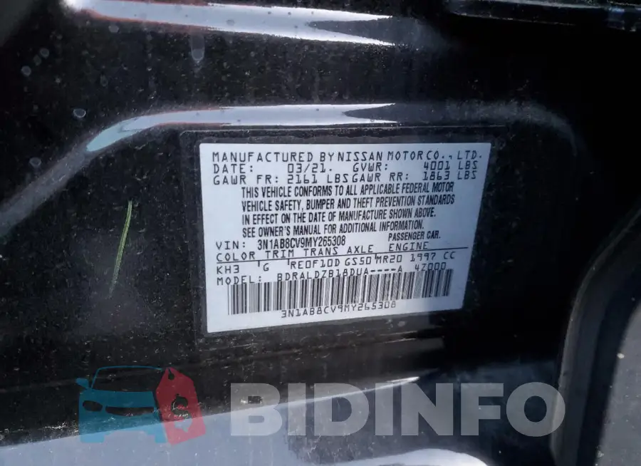 3N1AB8CV9MY265308 Photo# 13