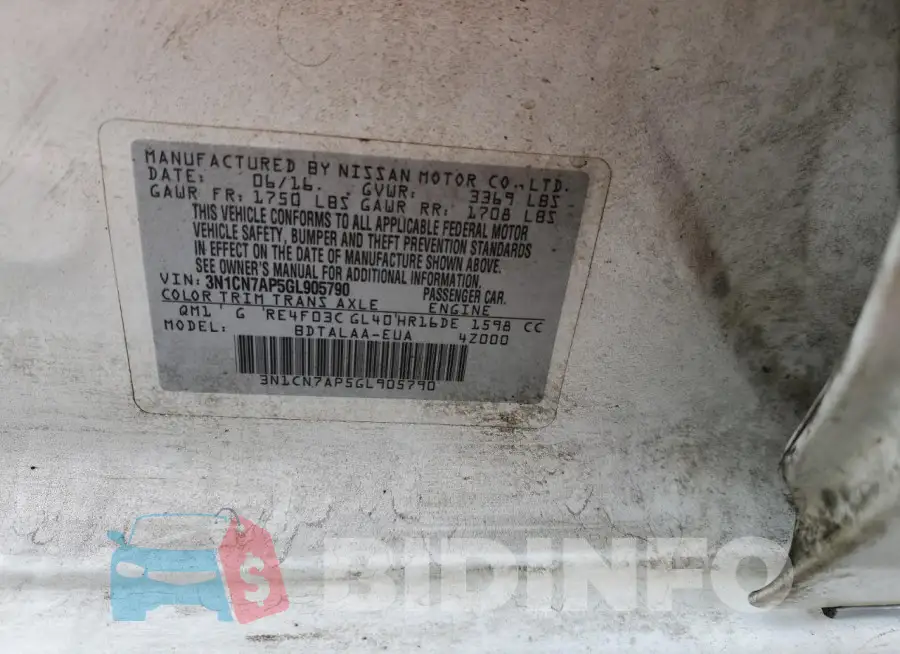 3N1CN7AP5GL905790 Photo# 12