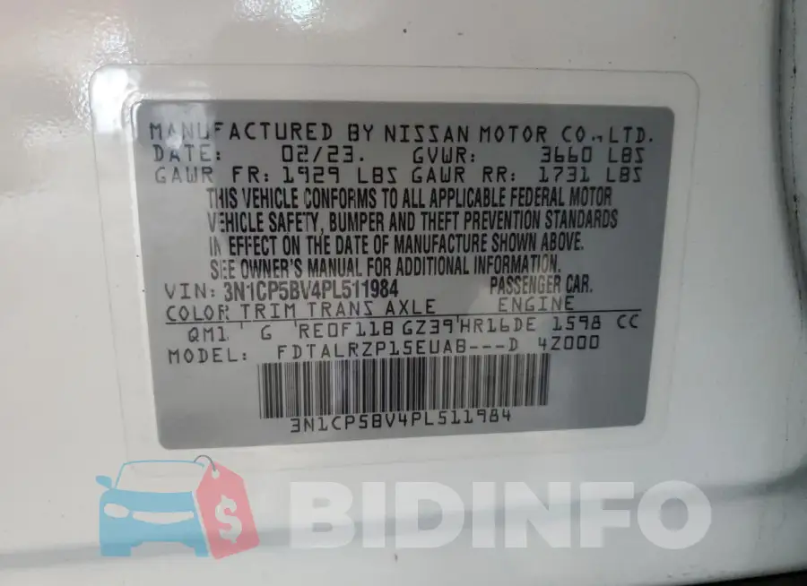 3N1CP5BV4PL511984 Photo# 13
