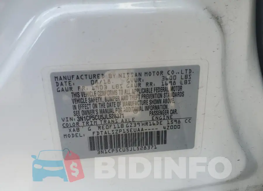3N1CP5CU5JL528371 Photo# 13