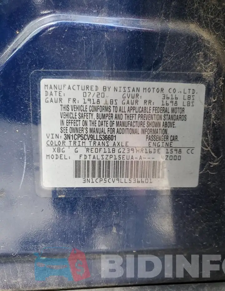 3N1CP5CV9LL536601 Photo# 13