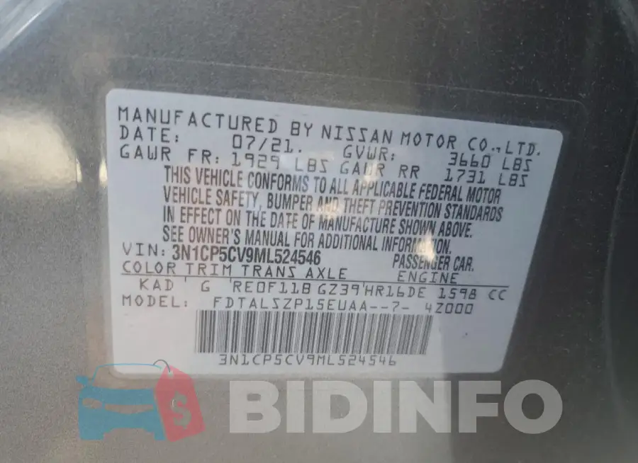 3N1CP5CV9ML524546 Photo# 13