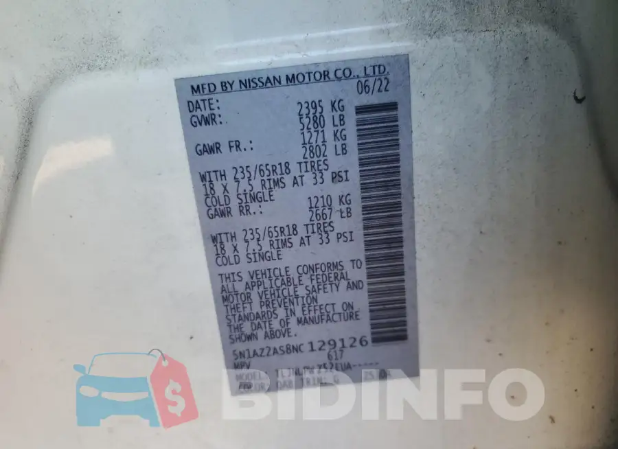 5N1AZ2AS8NC129126 Photo# 12