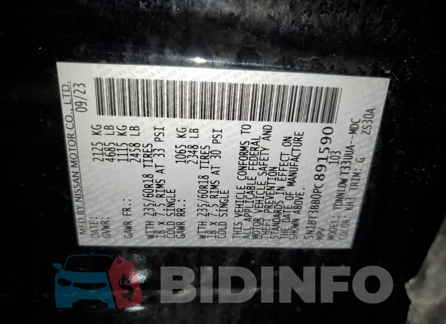 5N1BT3BB0PC891590 Photo# 14