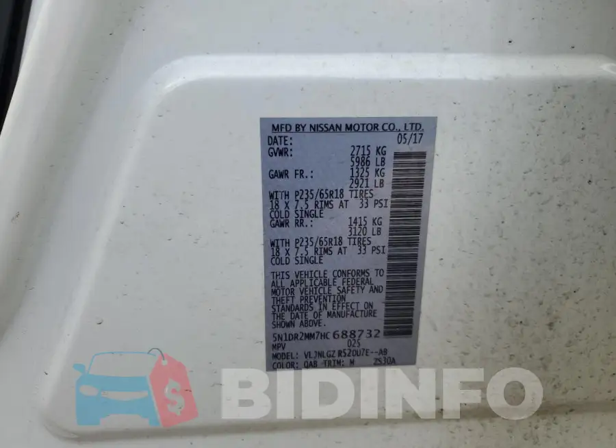 5N1DR2MM7HC688732 Photo# 13
