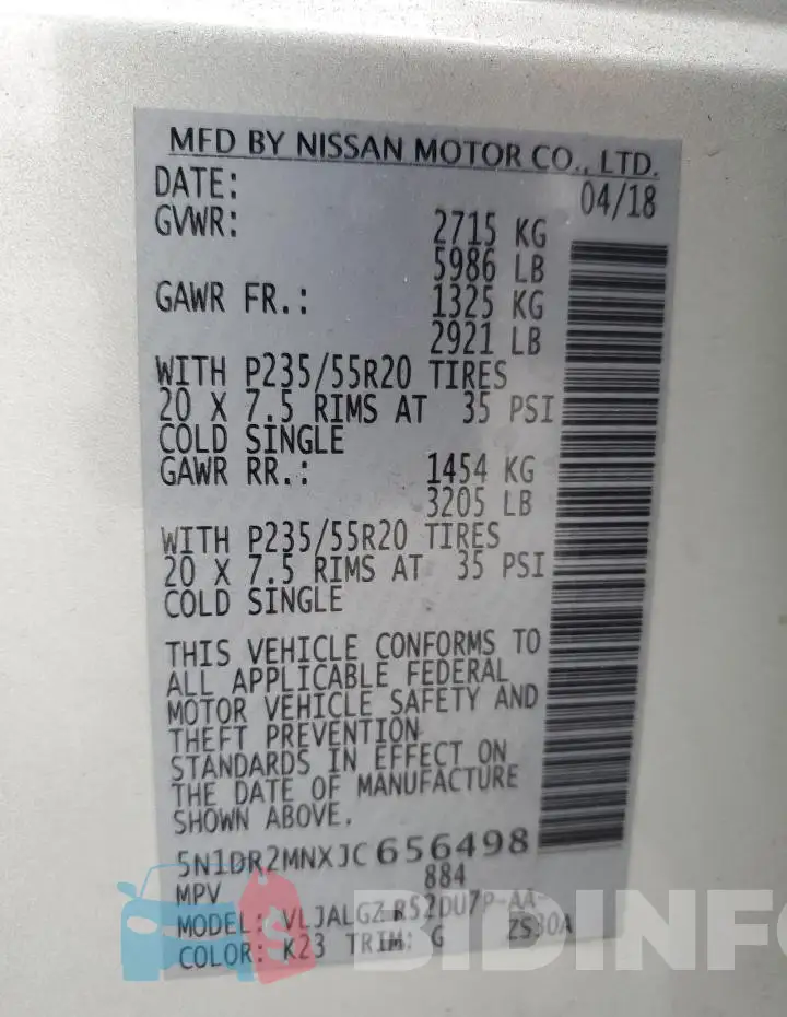 5N1DR2MNXJC656498 Photo# 14