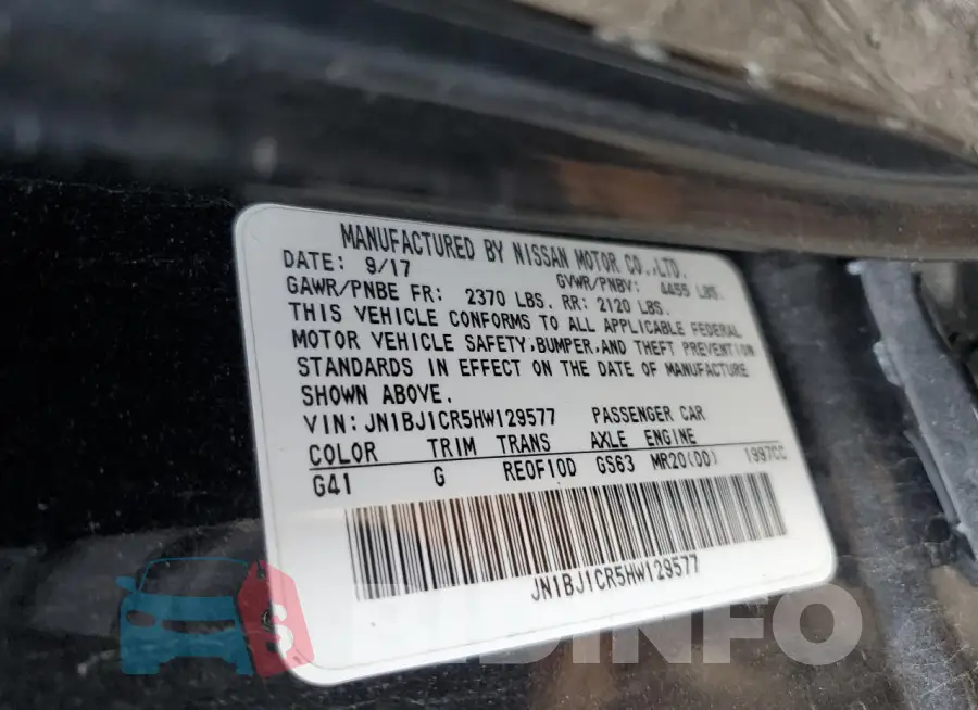 JN1BJ1CR5HW129577 Photo# 13
