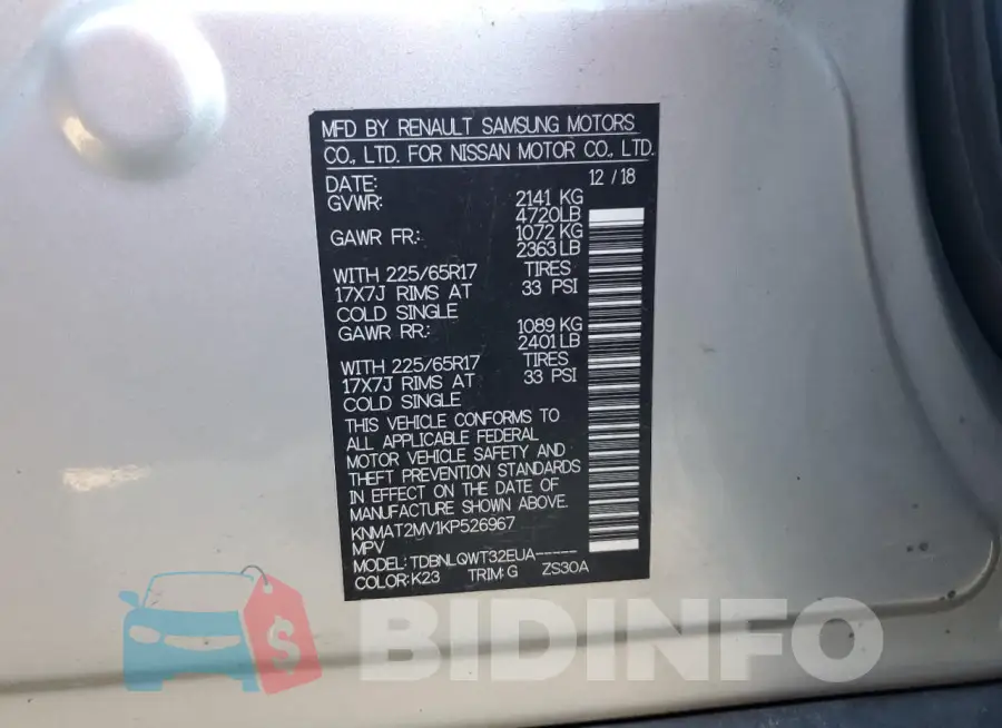 KNMAT2MV1KP526967 Photo# 14