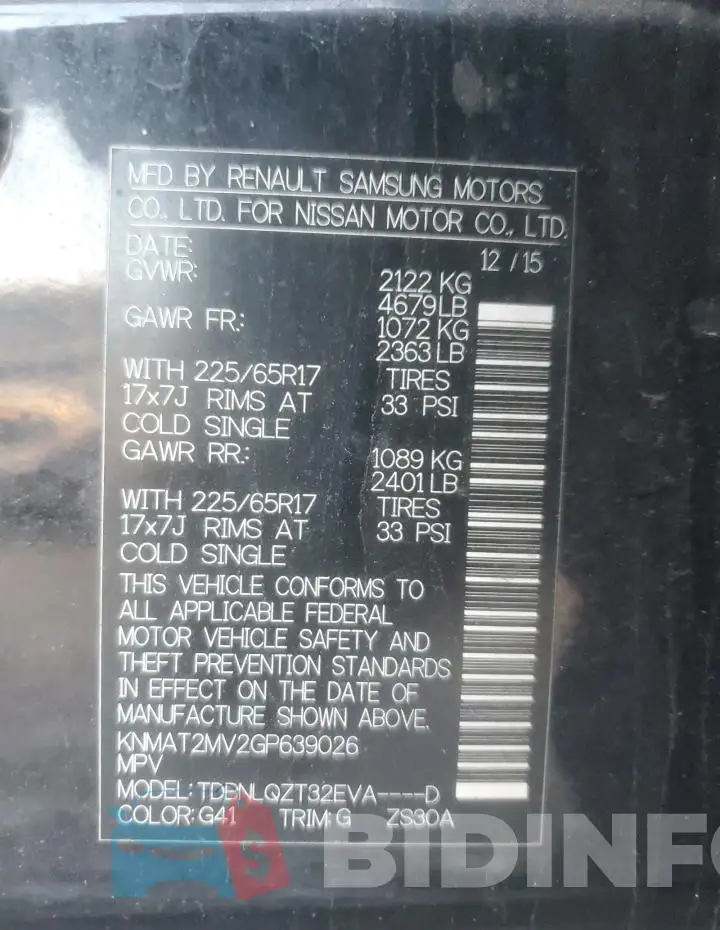 KNMAT2MV2GP639026 Photo# 13