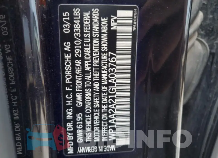 WP1AA2A21GLA03767 Photo# 13
