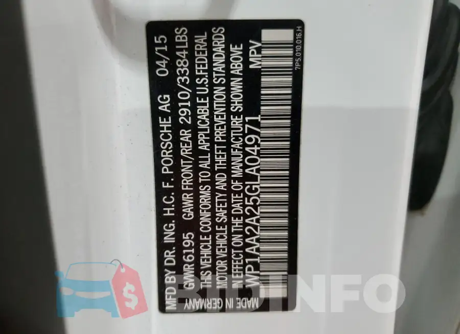 WP1AA2A25GLA04971 Photo# 13