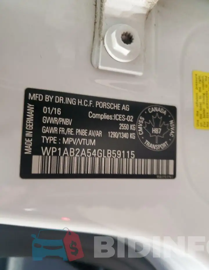 WP1AB2A54GLB59115 Photo# 13