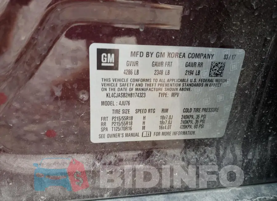 KL4CJASB2HB174323 Photo# 13