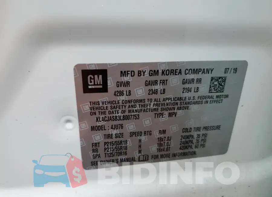 KL4CJASB3LB007753 Photo# 13