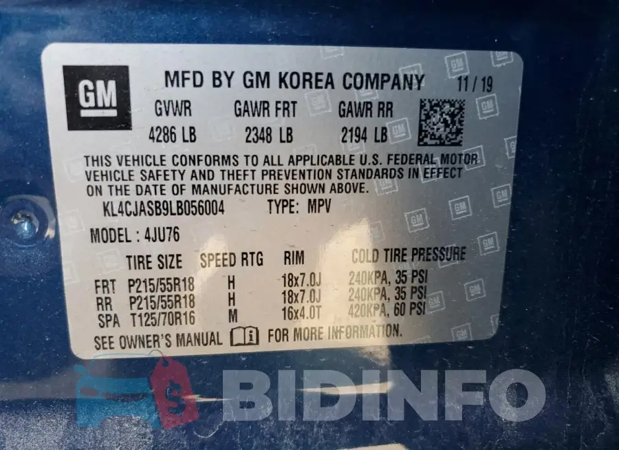 KL4CJASB9LB056004 Photo# 13