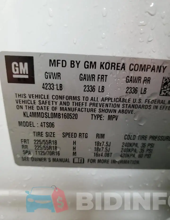 KL4MMDSL0MB160520 Photo# 13