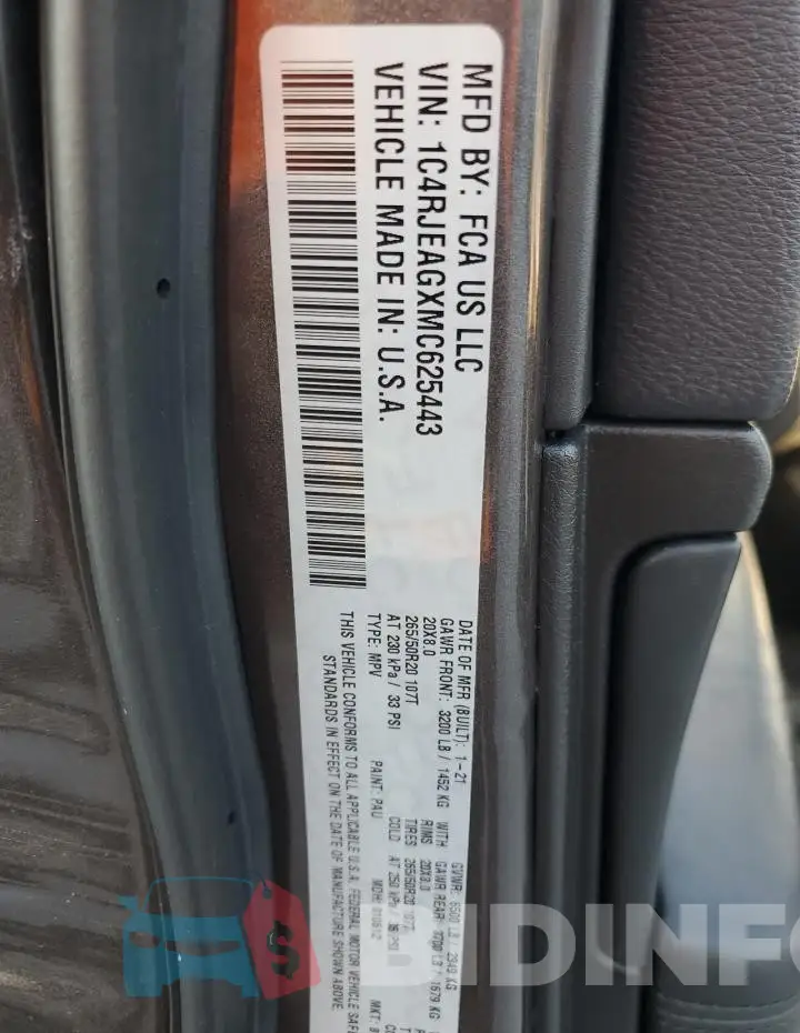 1C4RJEAGXMC625443 Photo# 13