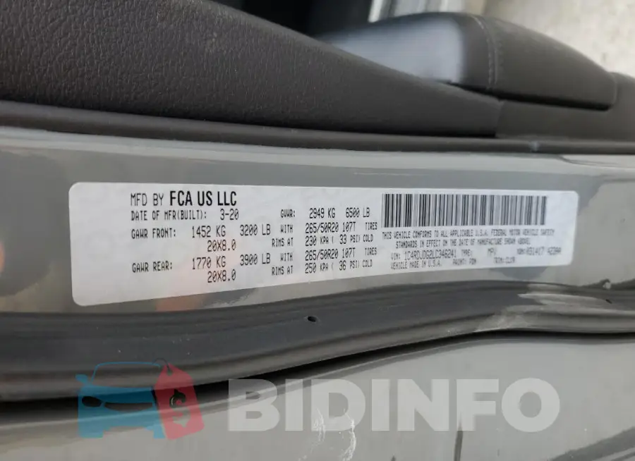 1C4RDJDG2LC346241 Photo# 13