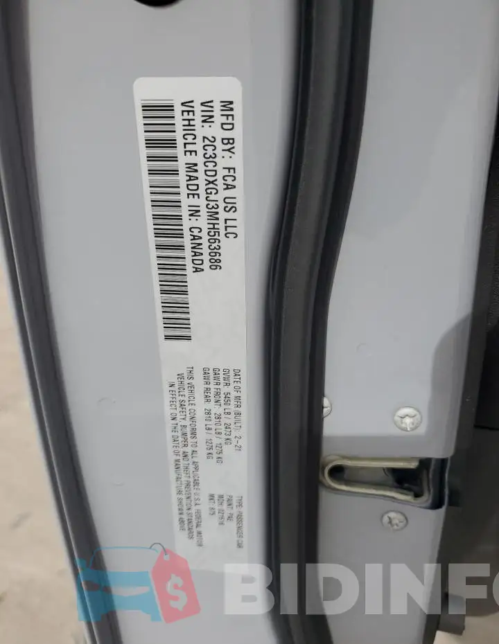 2C3CDXGJ3MH563686 Photo# 13