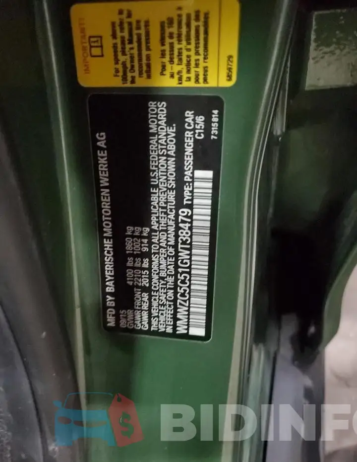 WMWZC5C51GWT38479 Photo# 13