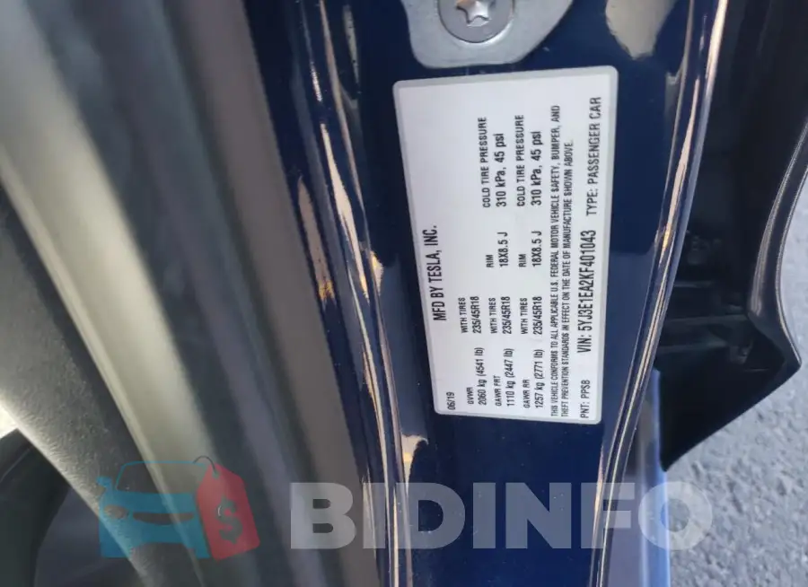 5YJ3E1EA2KF401043 Photo# 12