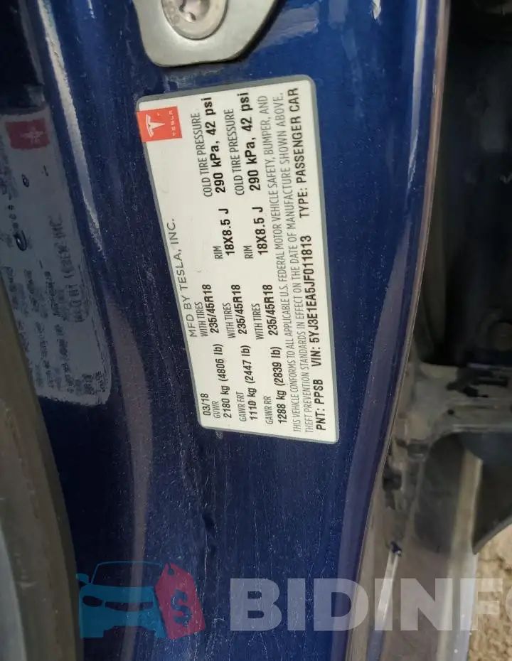 5YJ3E1EA5JF011813 Photo# 13