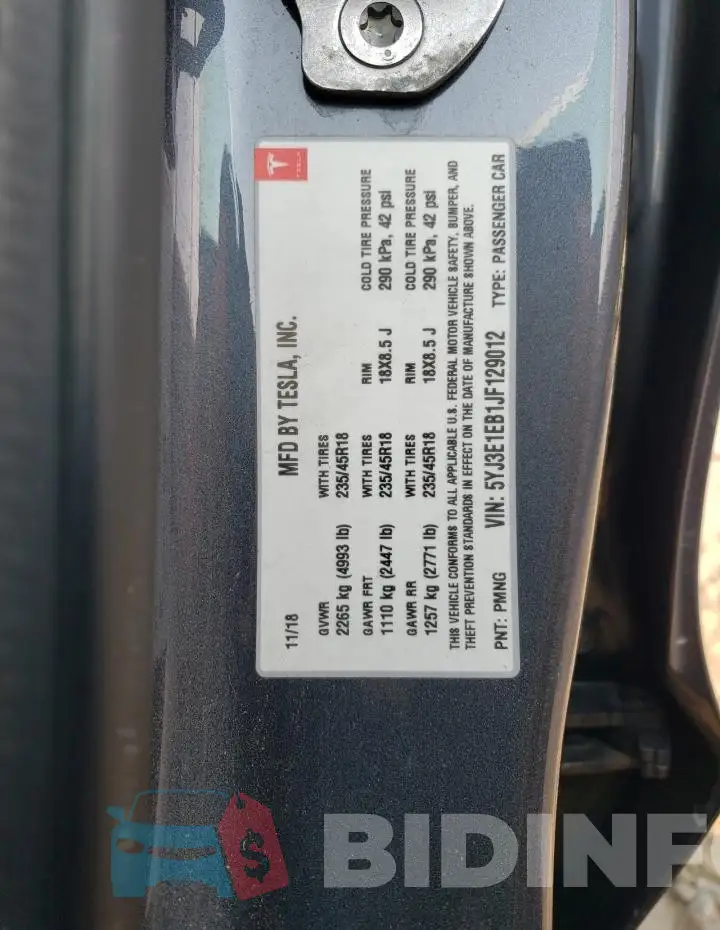 5YJ3E1EB1JF129012 Photo# 12