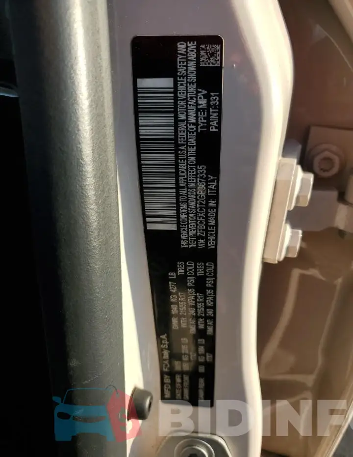 ZFBCFXCT2GP367335 Photo# 14