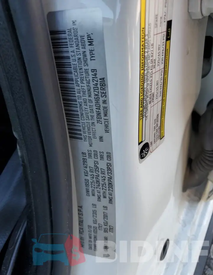 ZFBNFADH6KZ042149 Photo# 12