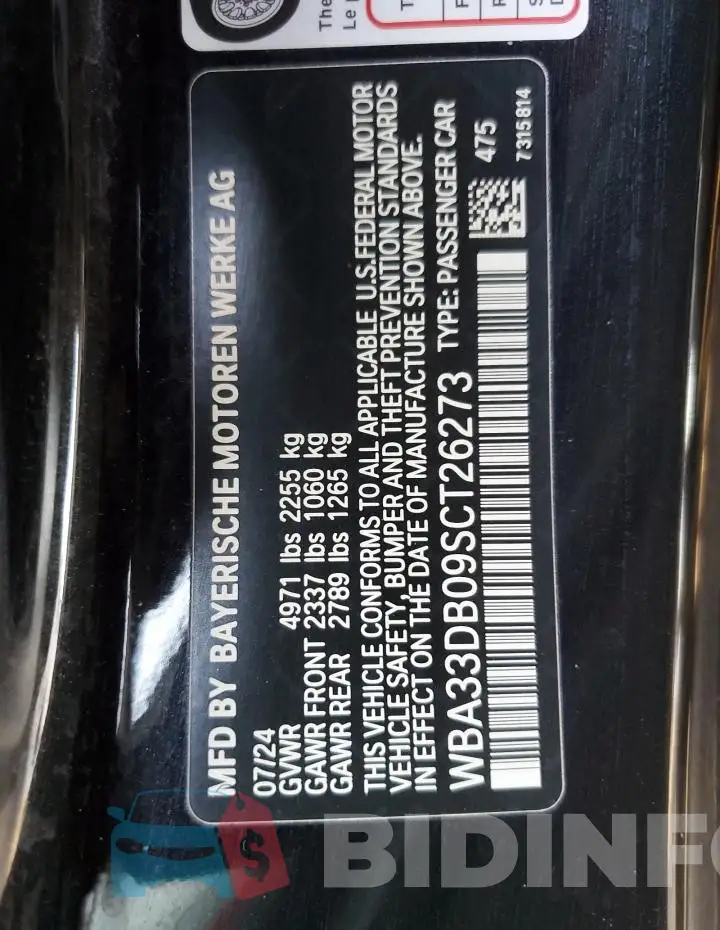 WBA33DB09SCT26273 Photo# 13