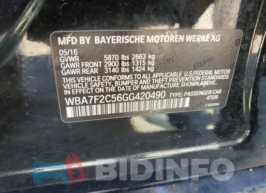 WBA7F2C56GG420490 Photo# 12