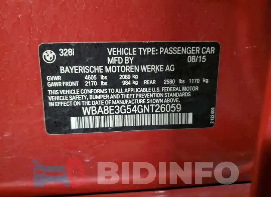 WBA8E3G54GNT26059 Photo# 13