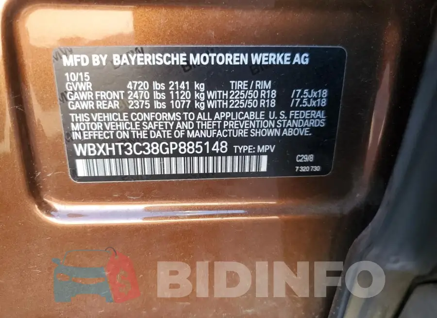 WBXHT3C38GP885148 Photo# 13