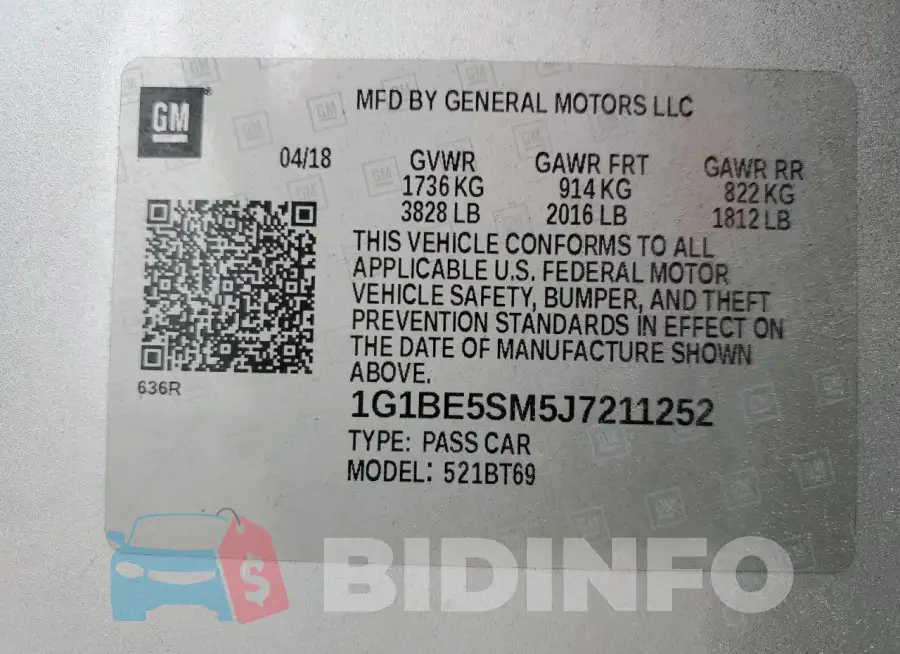 1G1BE5SM5J7211252 Photo# 13