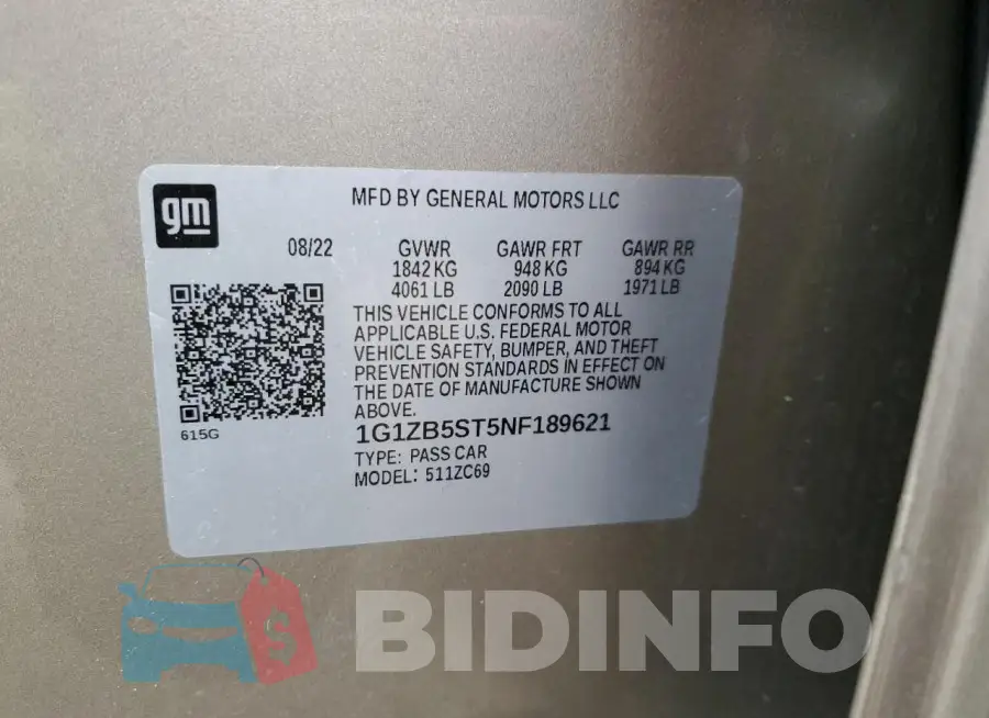 1G1ZB5ST5NF189621 Photo# 12