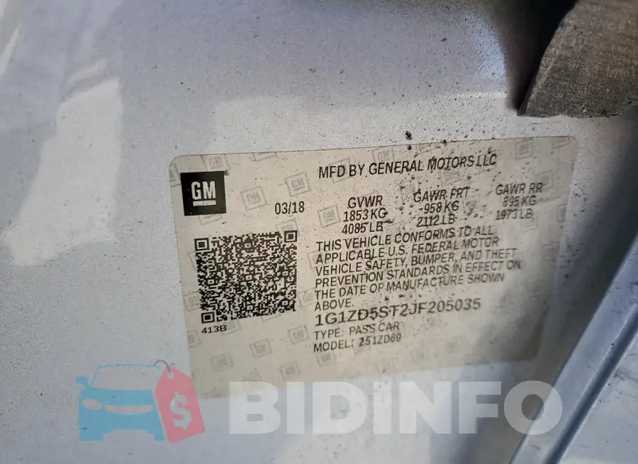 1G1ZD5ST2JF205035 Photo# 12