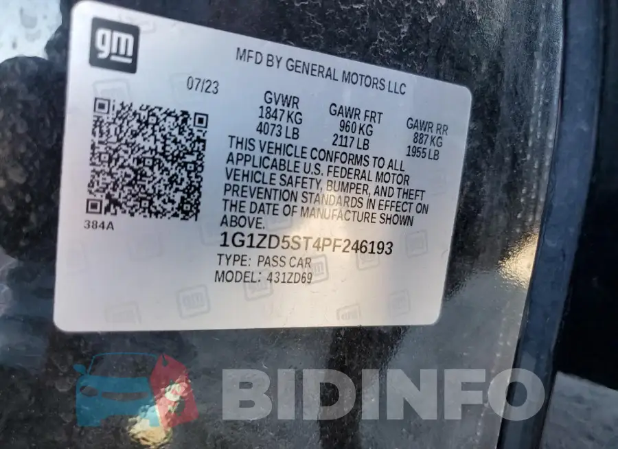 1G1ZD5ST4PF246193 Photo# 12