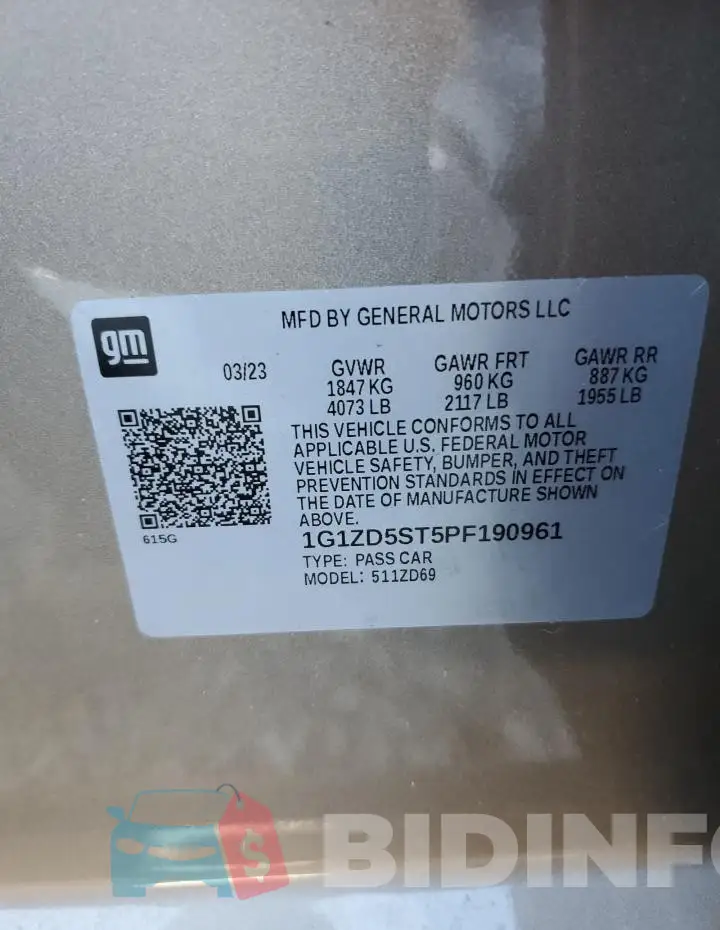 1G1ZD5ST5PF190961 Photo# 12