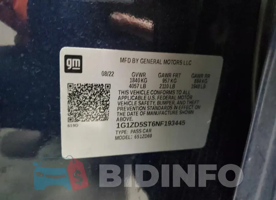 1G1ZD5ST6NF193445 Photo# 12