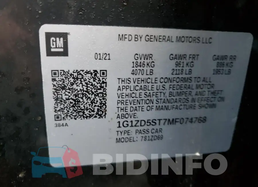 1G1ZD5ST7MF074768 Photo# 13