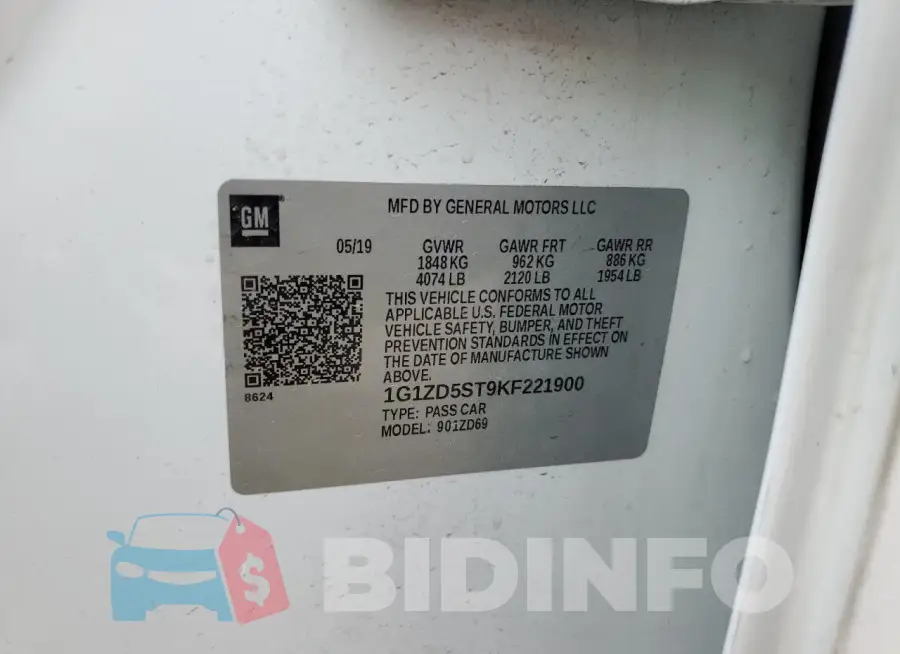 1G1ZD5ST9KF221900 Photo# 12
